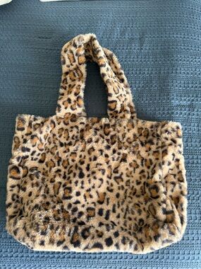 wild fable Faux Fur Leopard Tote - Tan/Black